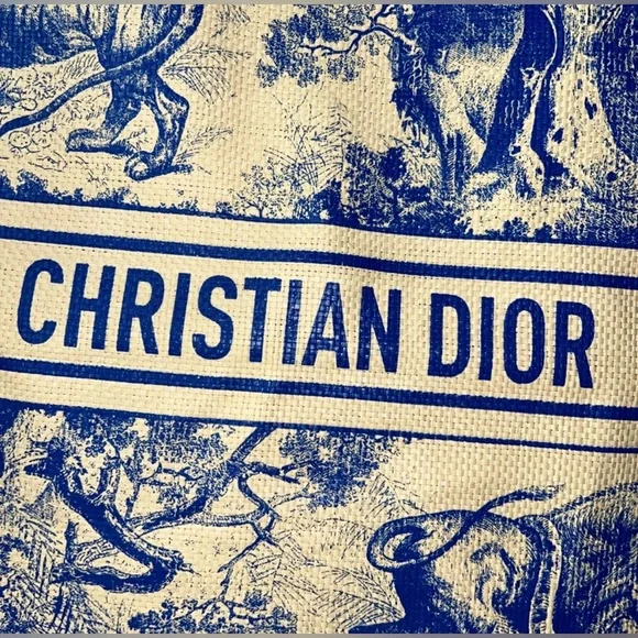 Christian Dior GWP Blue Dioriviera Straw Tote Bag - Picture 3 of 11